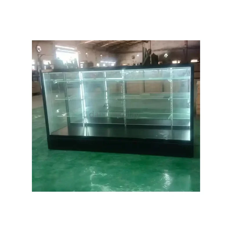 Custom stylish LED light display showcase for cell phone display cabinet store counter design