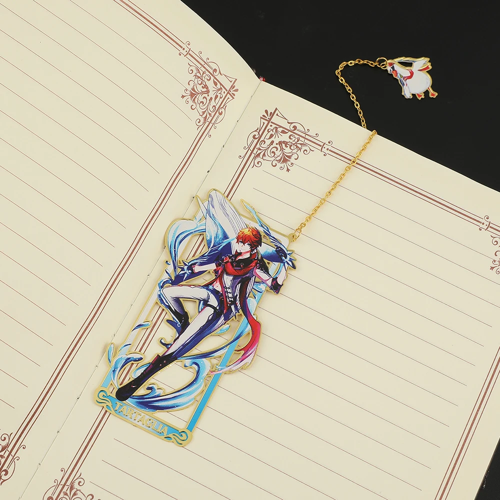 Anime Game Genshin Impact Classical Style Chain Bookmark Yun Jin Zhongli Hollow Out Collectible Bookmark Gifts for Read Lover