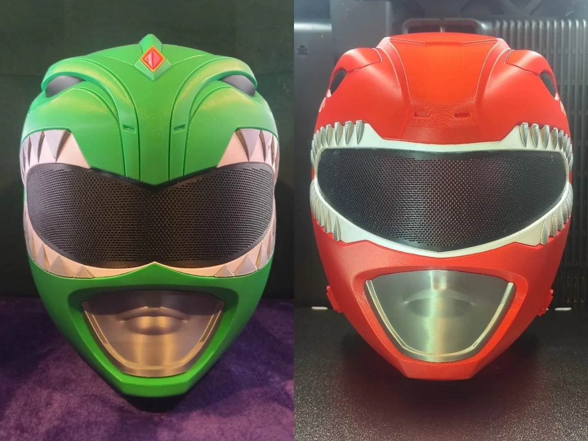 In Stock 3d Printed Green、Red Ranger Helmet Cosplay Prop Costume Accessory Display Collectible Decoration Party Gift Ornament