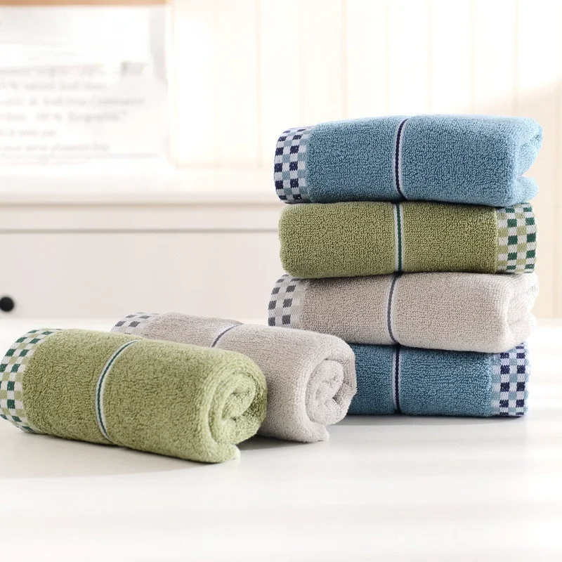 Bath Towel Absorbent Adult Bath Towels Solid Color Soft Face Hand Shower Towel for Bathroom Washcloth 35x75cm