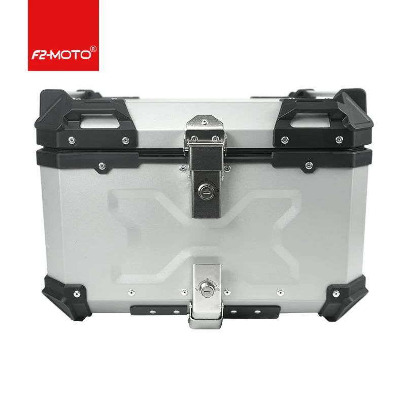 

Modification F2-MOTO 55L-X Silver Aluminum Alloy Top Box Used for Motorcycle and Electric Vehicle Tail Installation