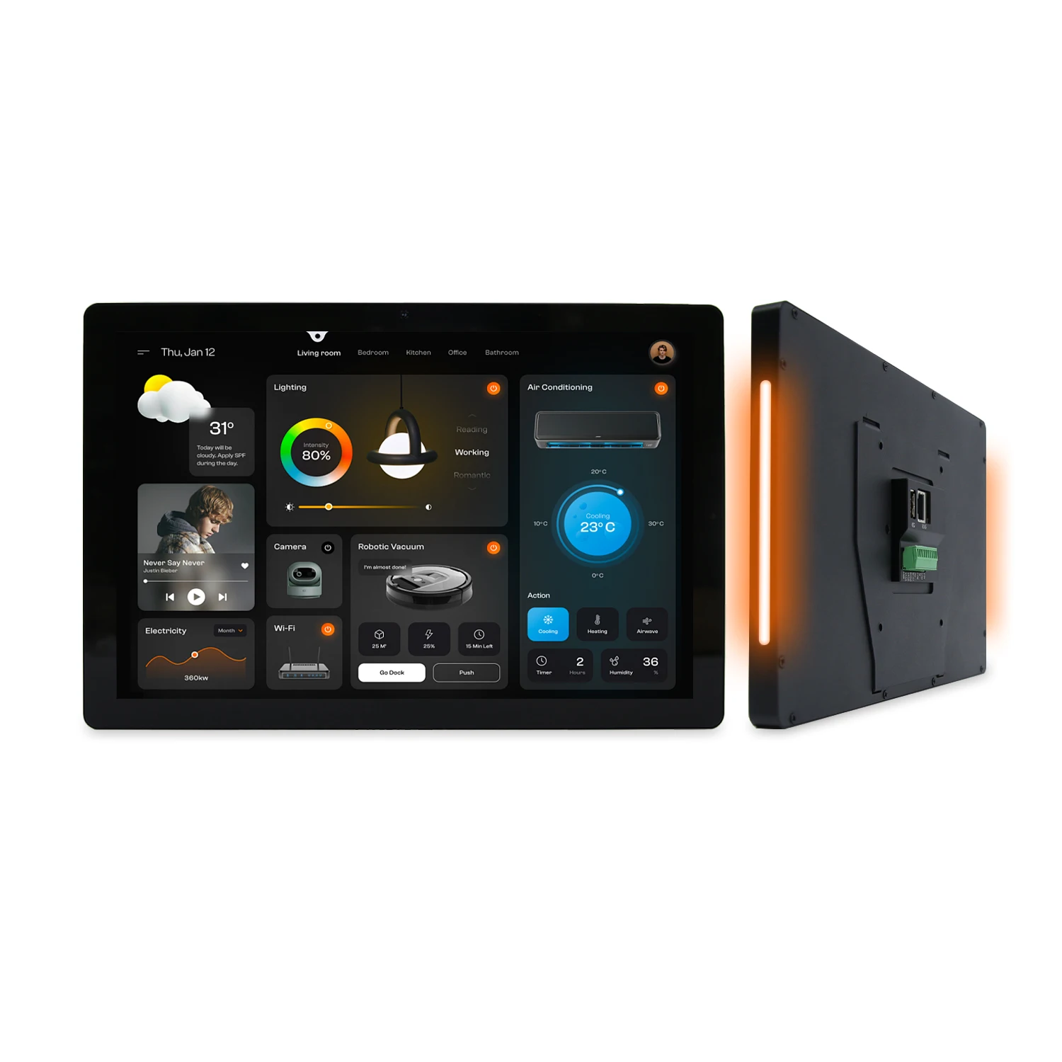 Smart Home Android Tablet Control Panel Wall Mount 10" RK3566 4+32GB POE RS485 IPS Touch Screen Panel