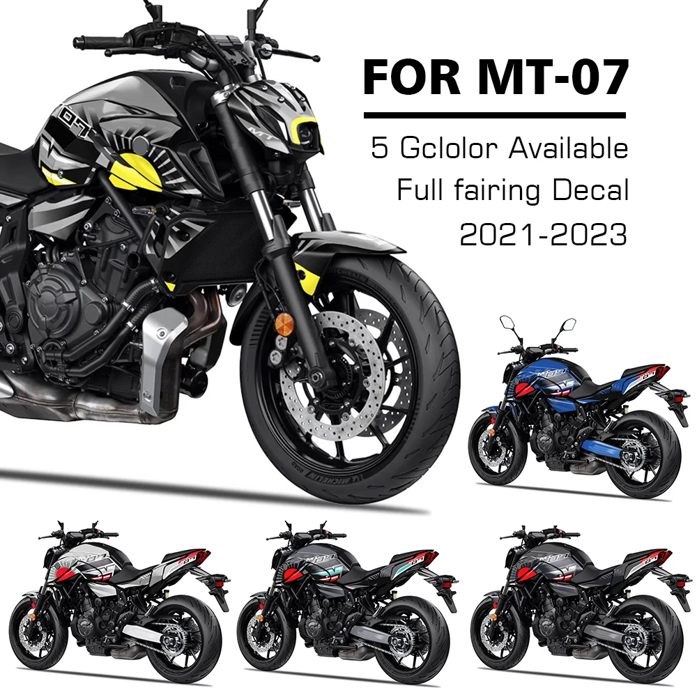 For Yamaha MT-07 MT07 2021-2023 Motorcycle Sticker Graphics Kit Sticker Decals Body Change Color Film Fairing Protector Decals