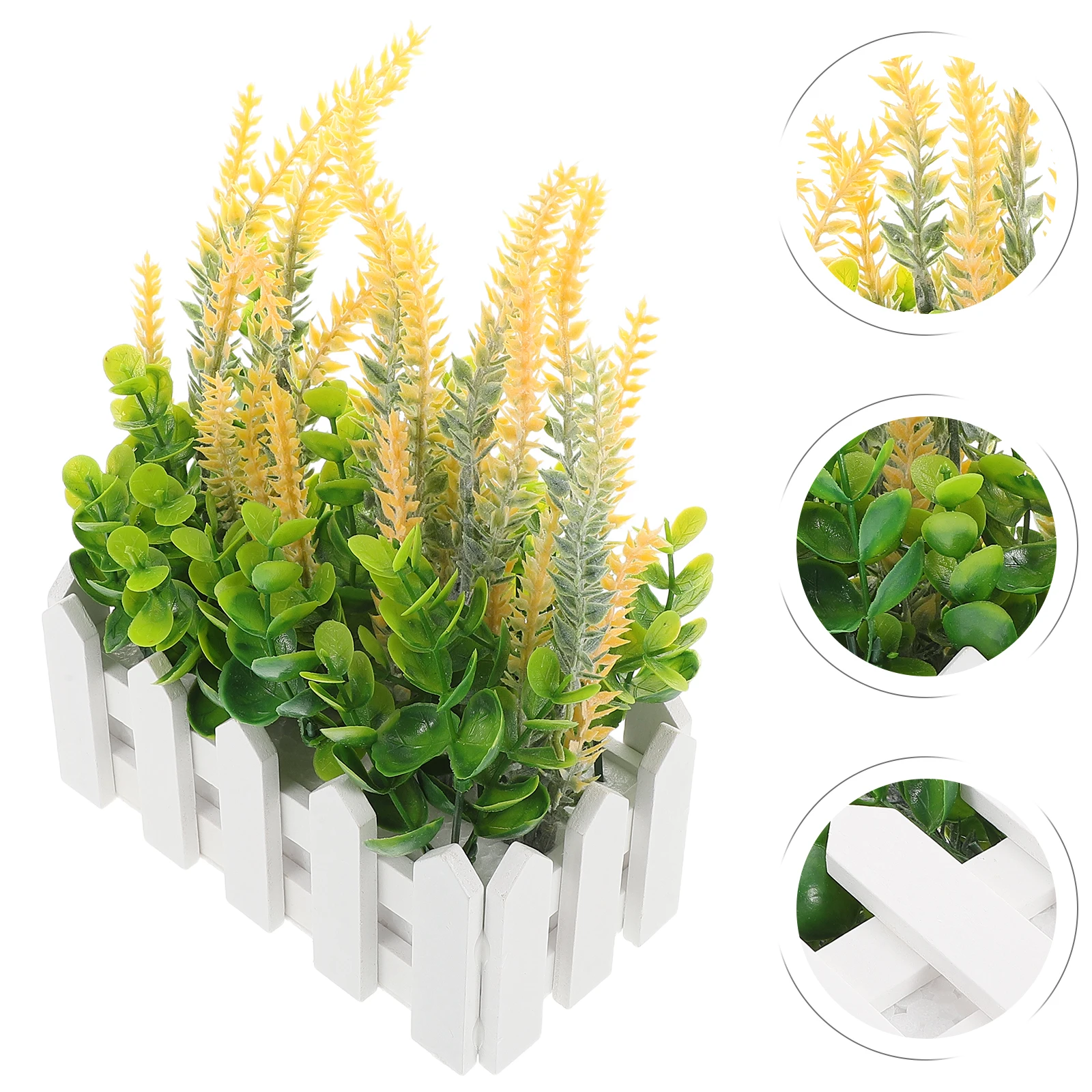 Centrotavola di piante in vaso di lavanda simulato Fiori artificiali gialli Decorazioni da tavola Piante finte Fiori in vaso finti Desktop