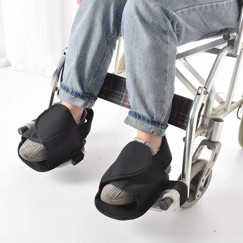 Wheelchair Foot Straps Restraint Shoes For Elderly 2 Pack Anti-Fall Adjustable Support Footrest For Disabled Patient Recover