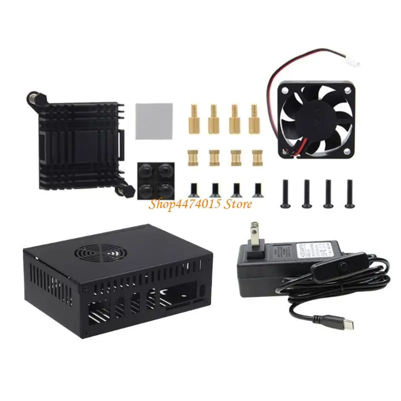 

K1AA для OrangePi 5 плюс металлический корпус с набором для вентилятора N508 металлический корпус