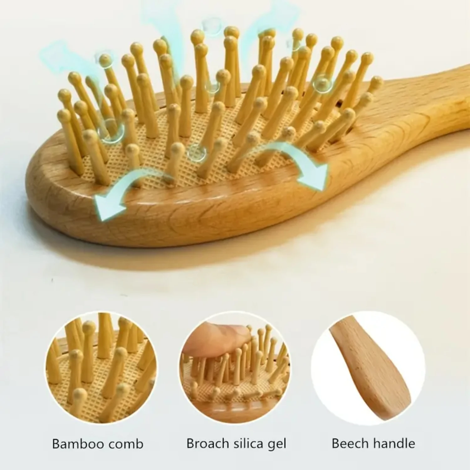 Soft and Luxurious Perfect Gentle Detangling Brush and Comb Set for Newborns, Infants, and Young Kids - Exquisite Beech Wood Com