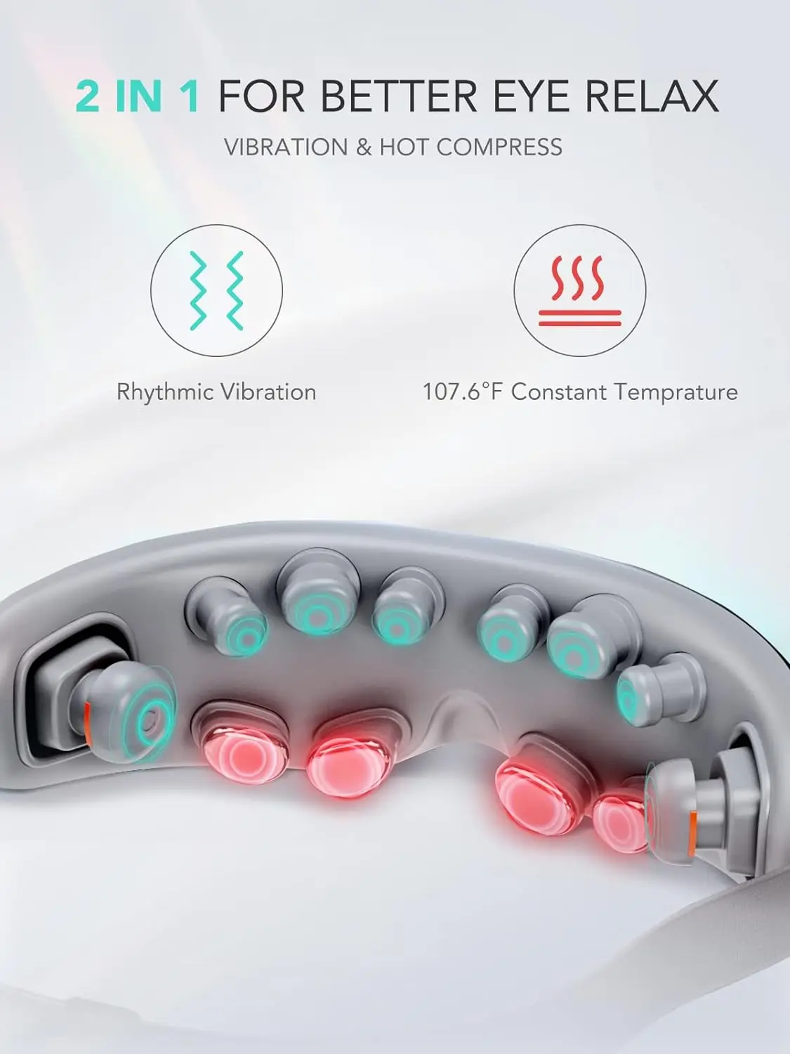 SKG E7 Eye Massager with Heat, Vibration Bluetooth Music Smart Eye Massager for Migraines, Adaptive Temple Massage for Eye Relax