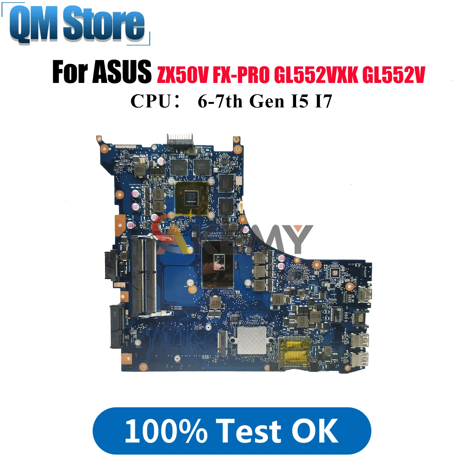 

GL552VW Laptop Motherboard For ASUS ROG GL552VXK FX-PRO GL552VX GL552V ZX50V Notebook Mainboard With I5 I7 CPU 100% tests OK stk