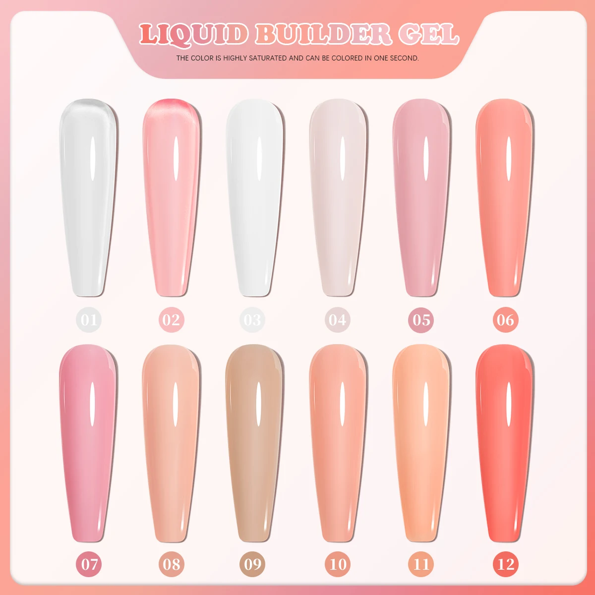 Vendeeni TPO HEMA Free Long Lasting New Formula No Burn Builder Nail Custom Color Extension Polying Gel Builder Acrylic Gel Poly