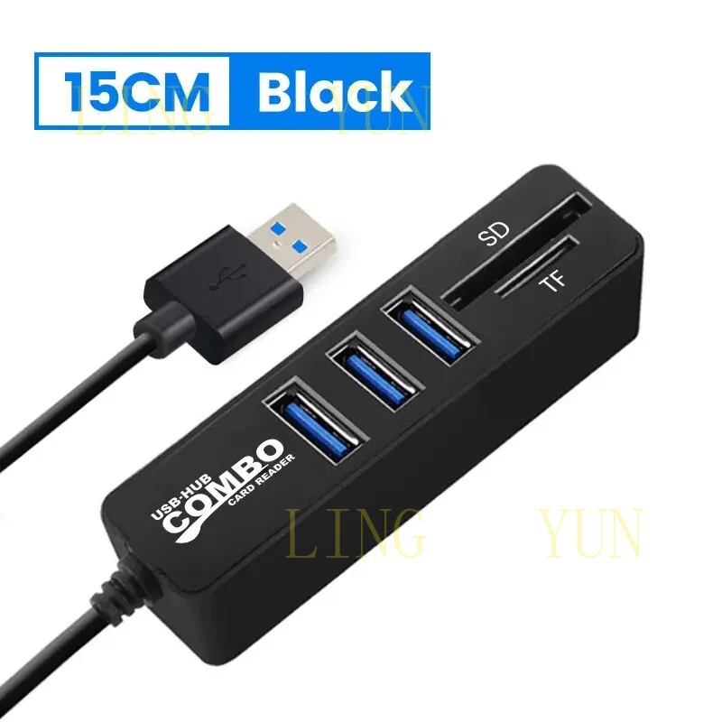 Z  USB 2.0 Multi Ports High Speed 3 6 Port Hub USB Splitter Multiple Extender TF SD