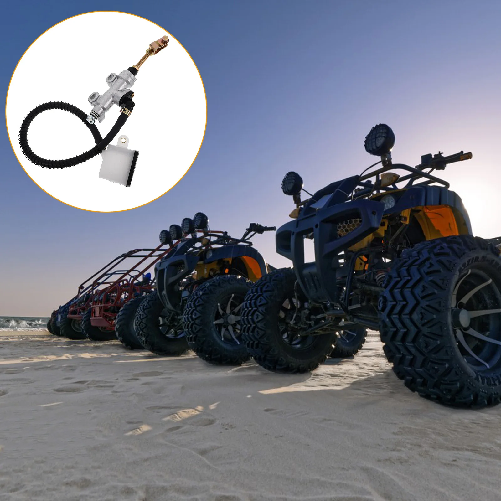

Rear Brake Master Cylinder Hydraulic Foot Pump Oil Cup Integrated Design for Offroad Motorcycles Atvs Replacement