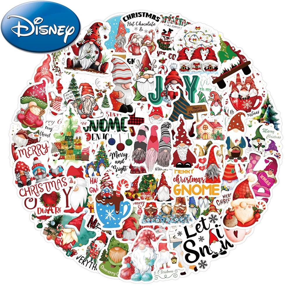 10/30/60pcs Cute Disney Christmas Dwarf Gnome Stickers Funny Cartoon Kids Decals Toy Phone Notebook Skateboard Graffiti Sticker