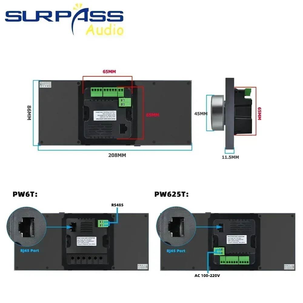 Smart Home-sistema Android 8,1 con pantalla táctil de 6 pulgadas, amplificador con Bluetooth, Wifi, Tuya Zigbee, altavoz incorporado de 1W,