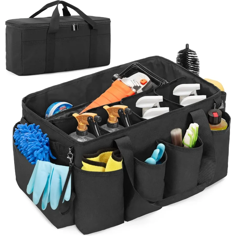 

Сумка для детализации с полировщиком Сумка для переноски Большая коробка для ухода за автомобилем для автодетализации Автомойка Caddy Органайзер для багажника для