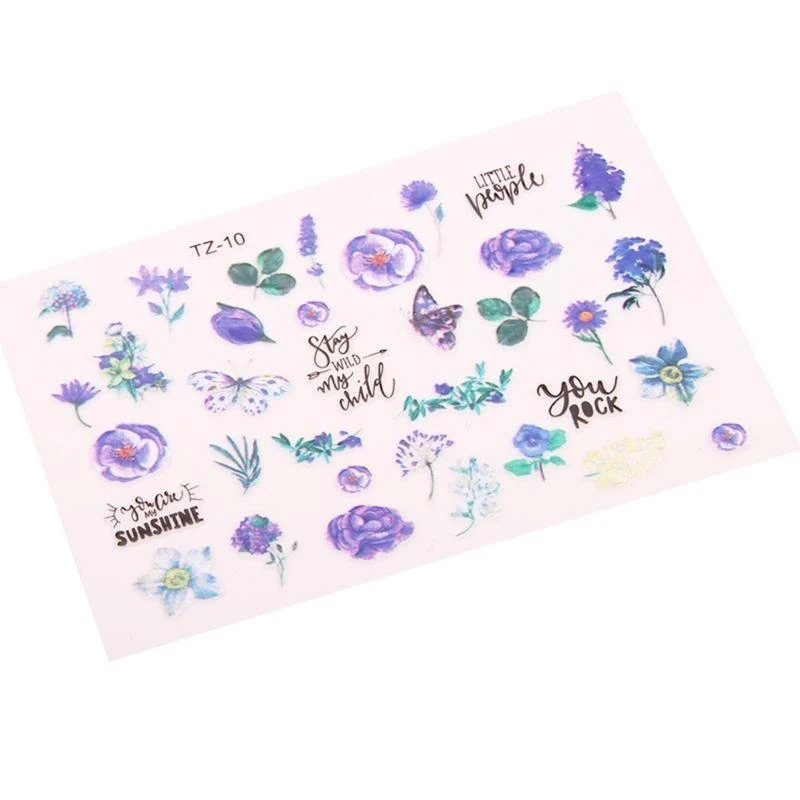 A52E Crystal Epoxy UV Diy Stickers Accessories Jewelry Flowers Animals English Blessings Alphanumeric Stickers for Gifts