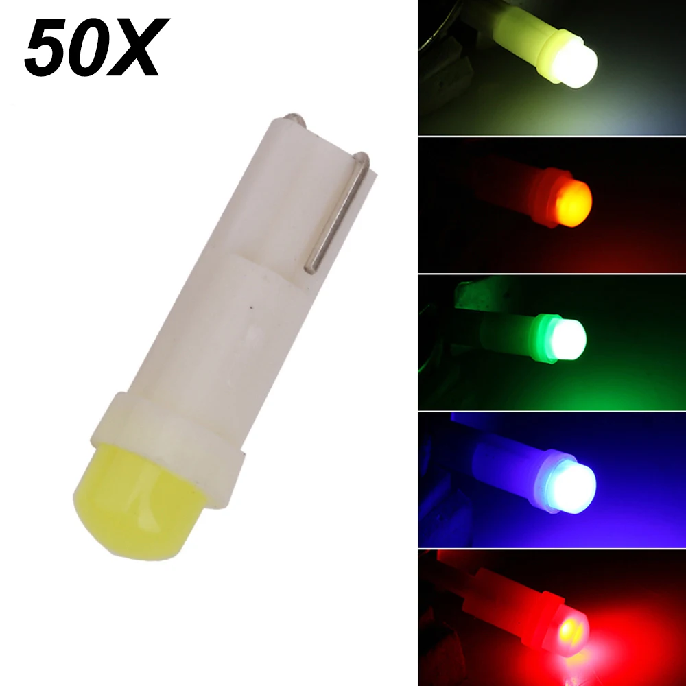 

50Pcs T5 Led Bulb W3W W1.2W Led Canbus Car Interior Lights Dashboard Warming Indicator Wedge Auto Instrument Lamp 12V