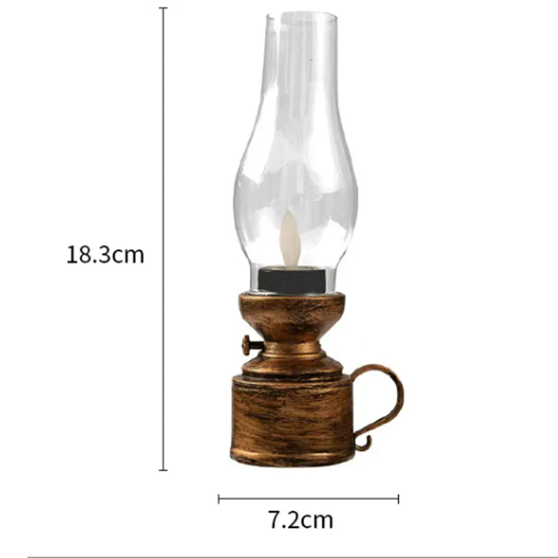 Retro Candle Lamp Flameless Candlestick Night Light Dining Room Desktop Candle Holders Ornaments Living Room Bedhead Decoration