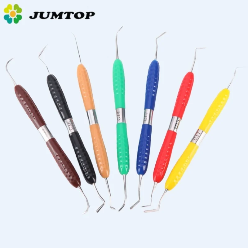 JUMTOP 7Pcs Dental Resin Filler Aesthetic Restoration Tools Double Head Resin Sculpture Knife Dentist Tools