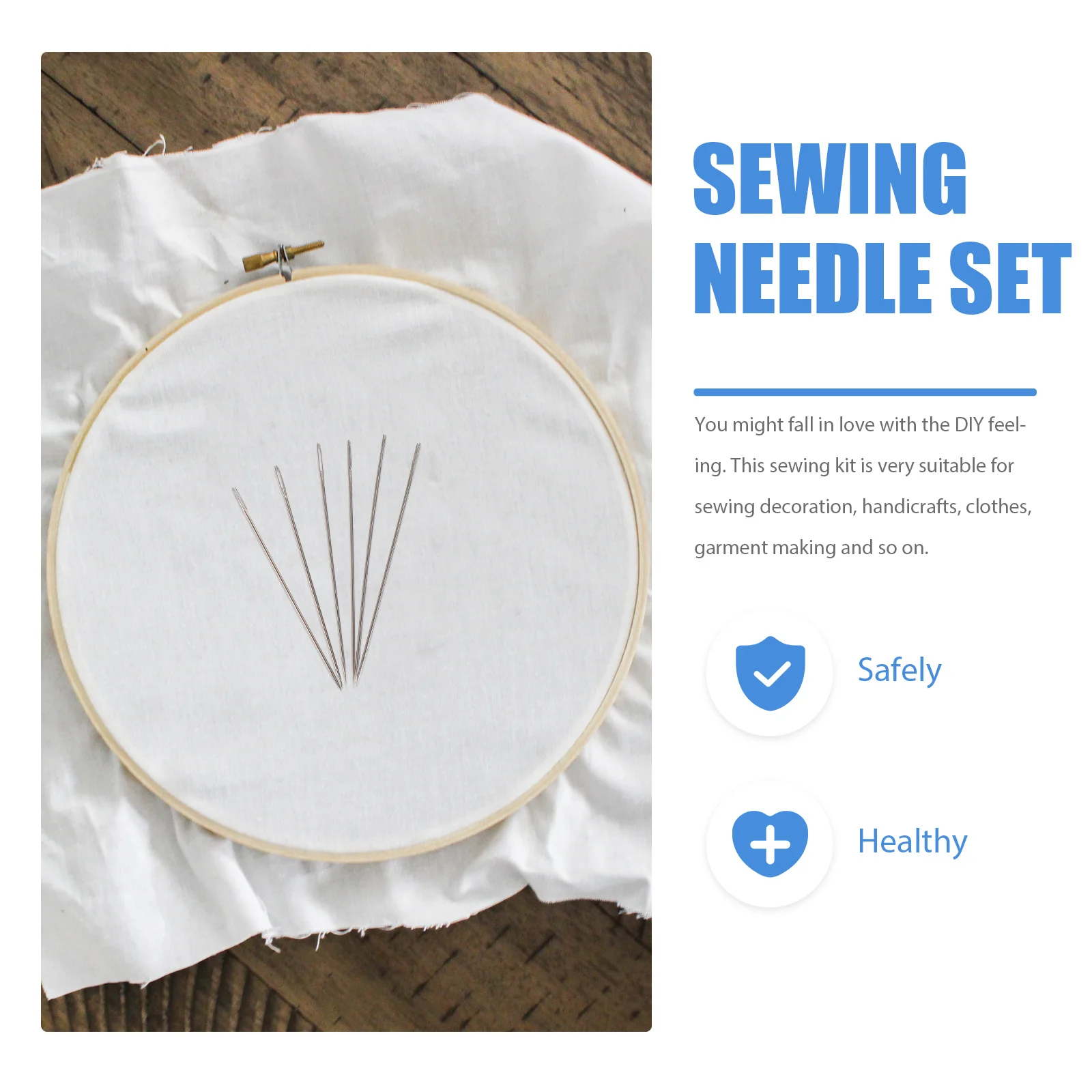 

2Sets Self Threading Needles Stainless Steel Sewing Kit Durable Portable for Embroidery Hand Sewing Craft Repair Tools