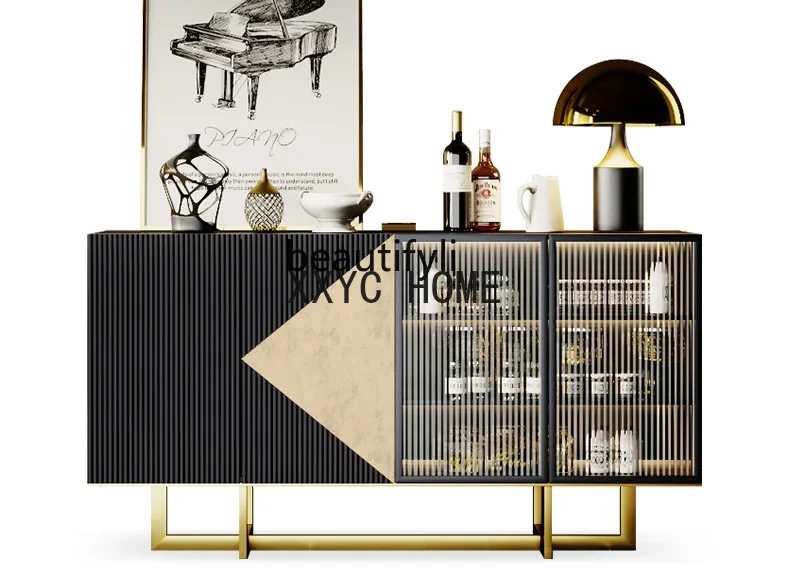 Italian Minimalist Sideboard Cabinet Home Entrance Cabinet Storage Cabinet Living Room Integrated Storage Locker