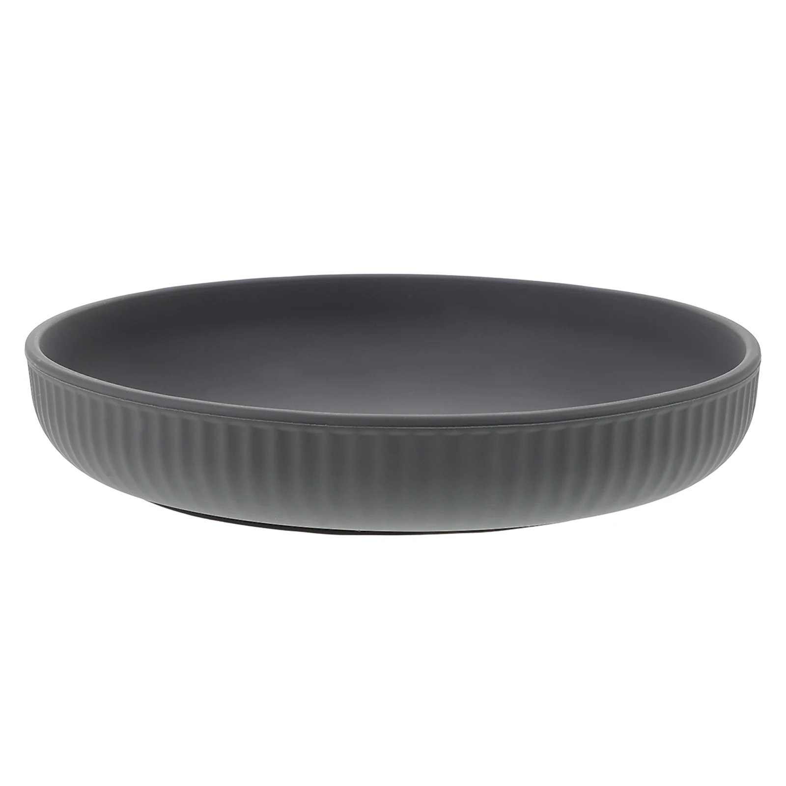 

Silicone Suction Plates Elderly Patients Nonskid Food Plate Suction Cup Grey Color Compact Size Dining Bowls Durable Material