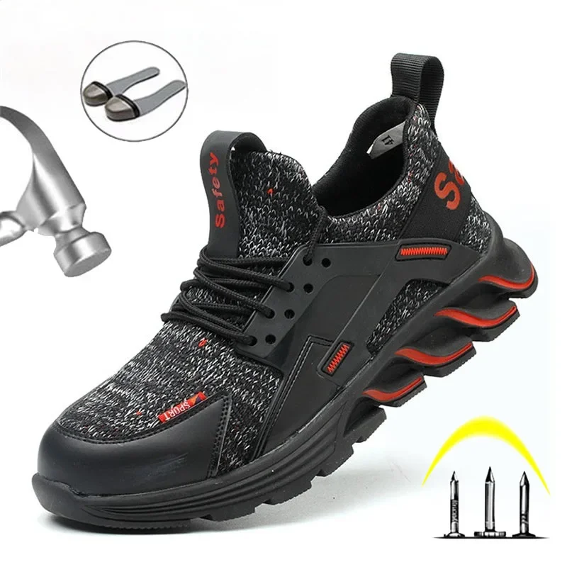 Men's Safety Shoes Steel-toe Smash-proof and Puncture-proof Work Safety Shoes Men Outdoor Breathable Casual Shoes