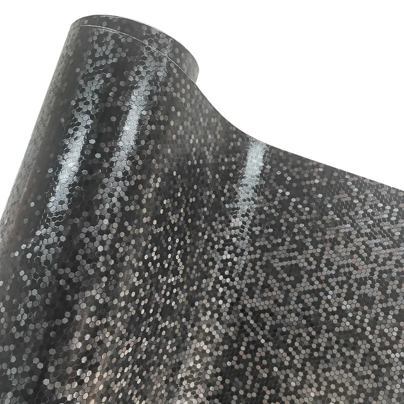 Premium 3D Honeycomb Black Vinyl Wrap Roll DIY Self Adhesive Decal Film Automotive Car Wrapping Foil Air Release Bubble