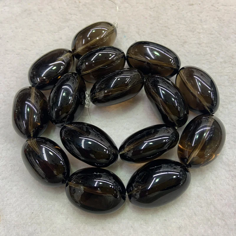 Natural Oval Smoky Quartz Beads For Jewelry Making Beads Freeform Irregular Beads For Women Bracelet Necklace 15\'\' DIY Beads