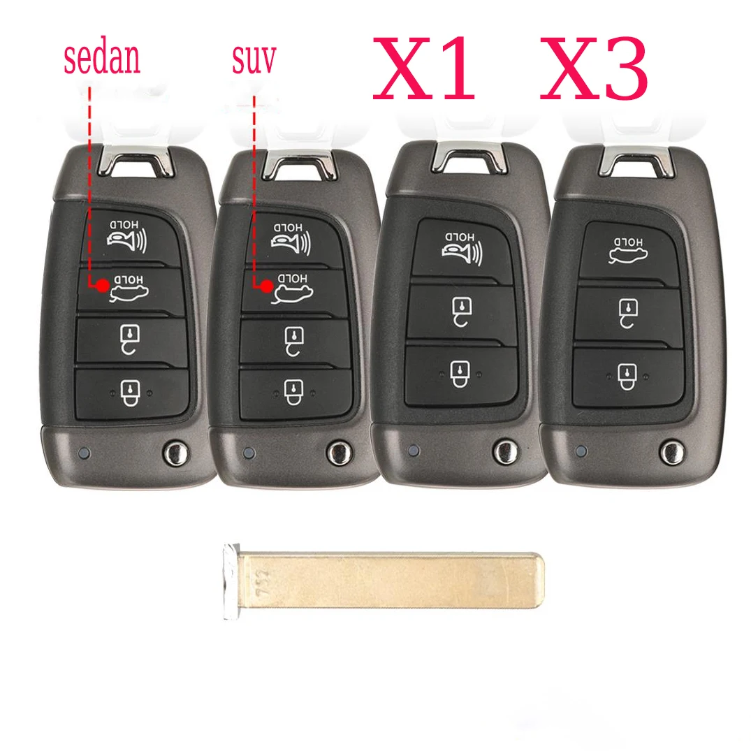 

Jingyuqin X1 X3 Сменный смарт-брелок с дистанционным управлением для HYUNDAI Tucson Elantra Accent Solaris Kona Verna 2017+