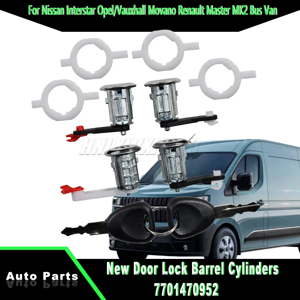 For Nissan Interstar Opel/Vauxhall Movano Renault Master MK2 Bus Van New Door Lock Barrel Cylinders 7701470952 car accessories