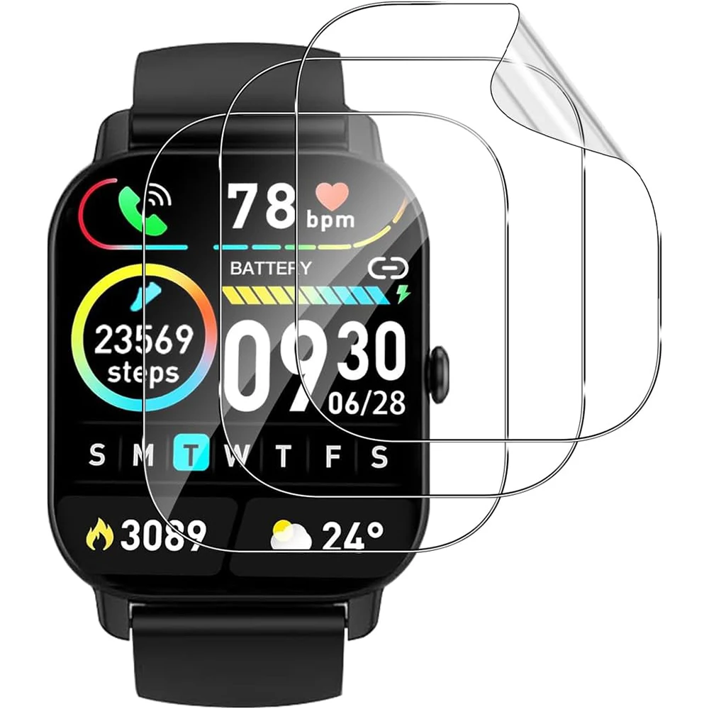 

Compatible with Aptkdoe Smartwatch 1.8 inch Screen Protector, [2-5 Pack] Full Coverage TPU Clear Film For ptkdoe P66D