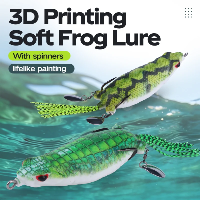 WEIHE 1 Stück Doppelhaken Schwimmender 3D-Gedruckter Riesiger Frosch-Köder 14,5cm 22g Angelköder