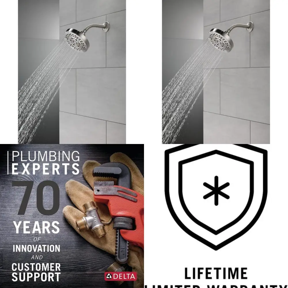 

6 Brushed Nickel High-Pressure Shower Head, 1.75 GPM, Stainless Steel, 52535-SS