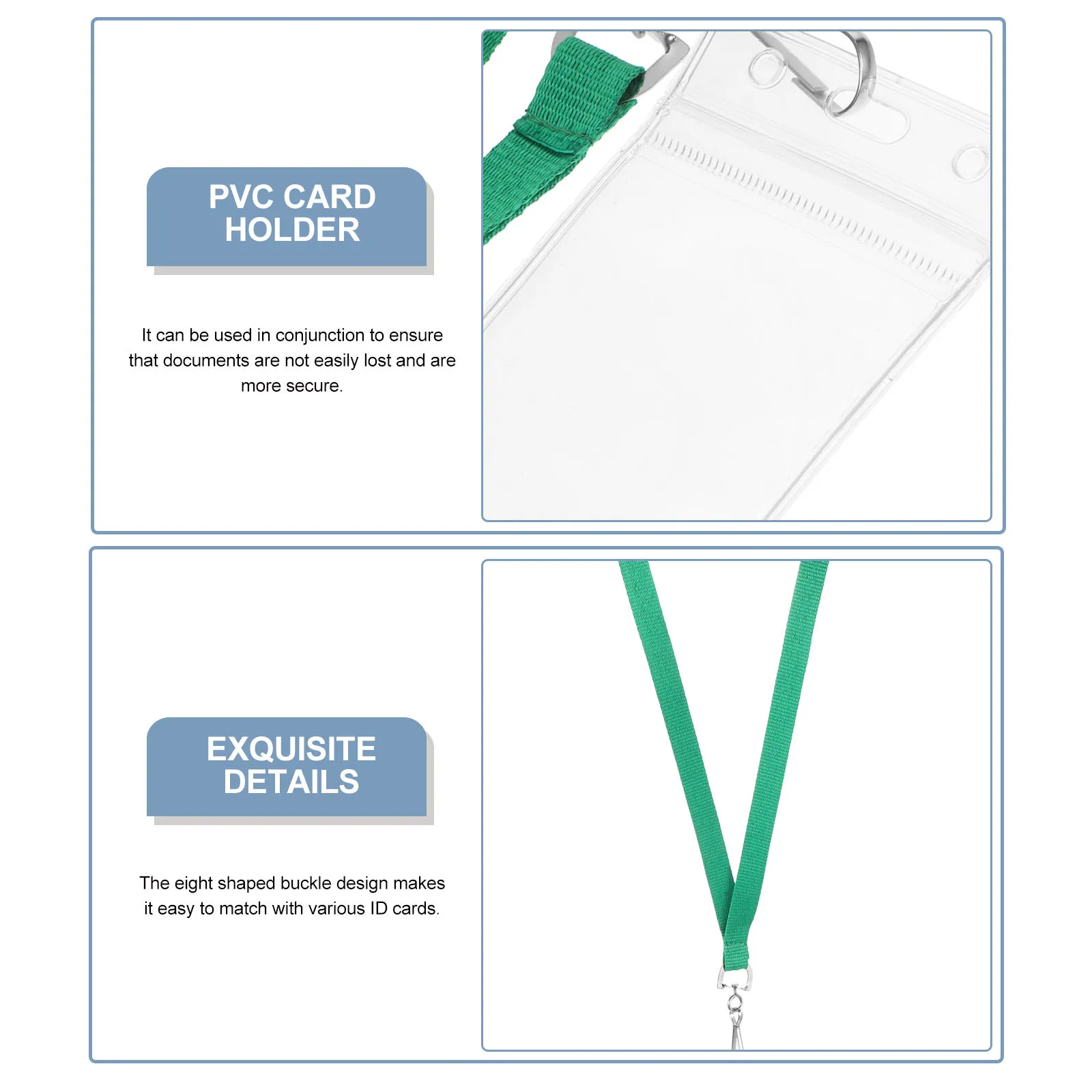 

5 set Id Badge Holder Lanyard For Credit Cards College Ids Vertical Clear Card Sleeves Badge Cover Organize Game Photos