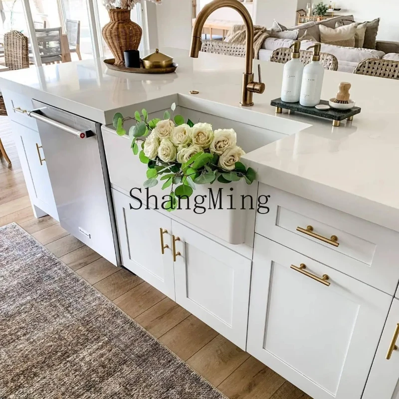 

SM household basin retro semi-embedded kitchen ceramic single sink kitchen countertop under the basin Amoy vegetable basin