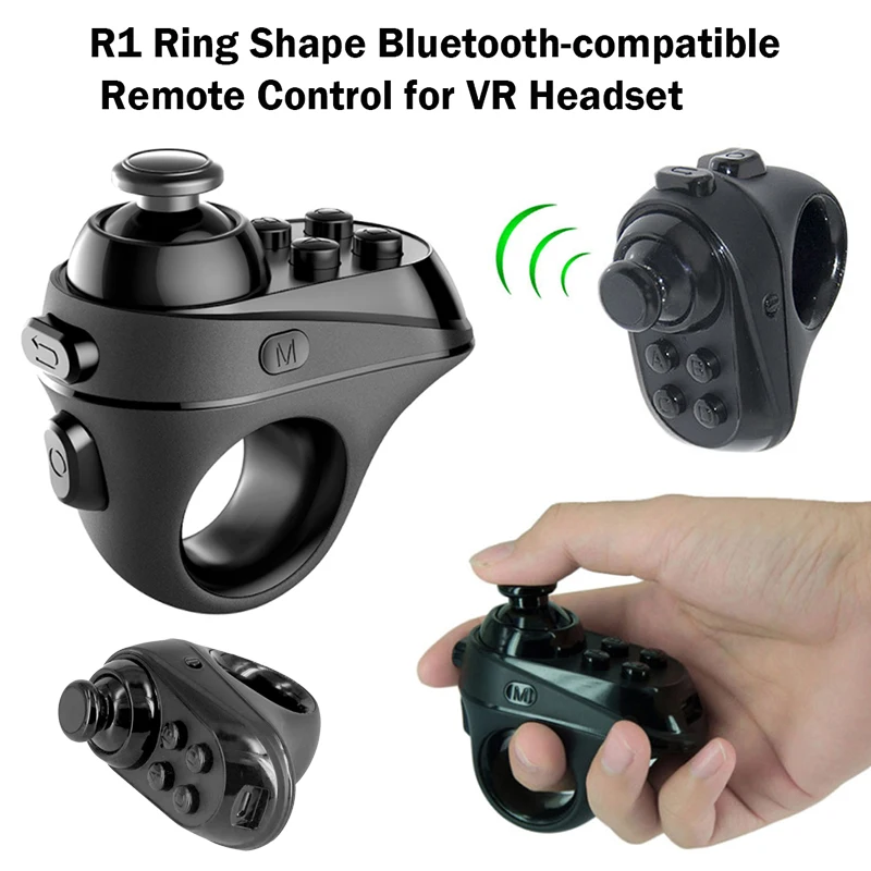 R1 Finger Ring Style Bluetooth Phone Controller Gamepad Remote Control for Android IOS Smartphone E-book Tablet PC VR Headset