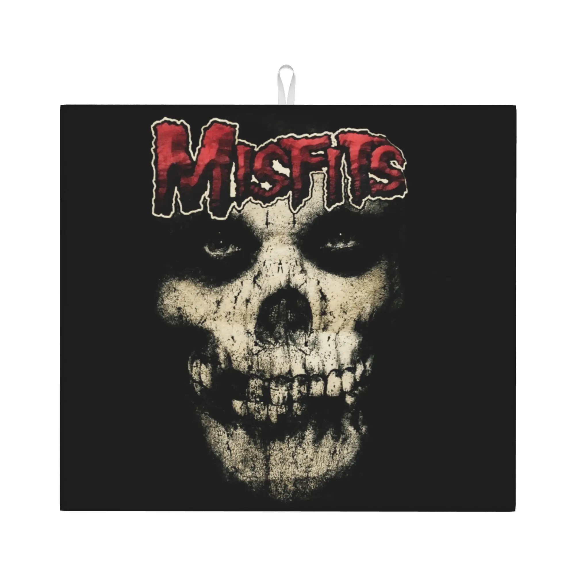 Drying Mat For Kitchen Misfits Horror Punk Rock Band Barware Tableware Oil Proof Reusable  Washable Kitchen Sink Drying Pad