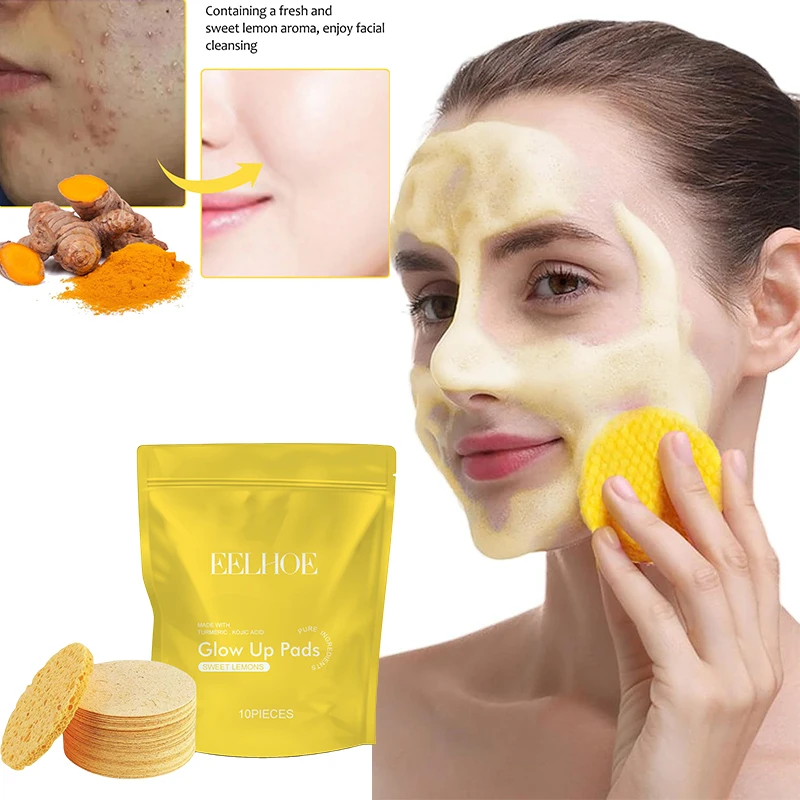 10Pcs Facial Washing Cleaning Compressed Cleanser Sponge Puff Soft Facial Compressed Cleaning Sponge Spa Exfoliating Face Care