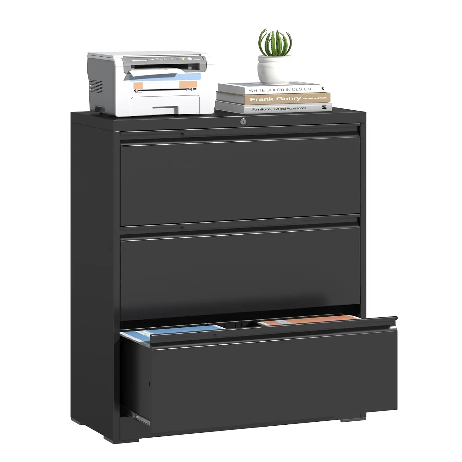 Metal Lateral File Cabinet 3 Drawer with Lock, Office Storage, Customized