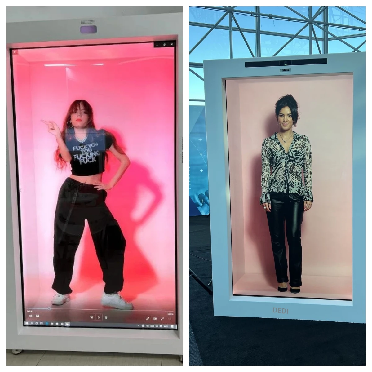 86 Inch Human Size Transparent Lcd Display Showcase Touch Screen Totem 3d Hologram Cabinet For Trade Shows Exhibition VR Shows