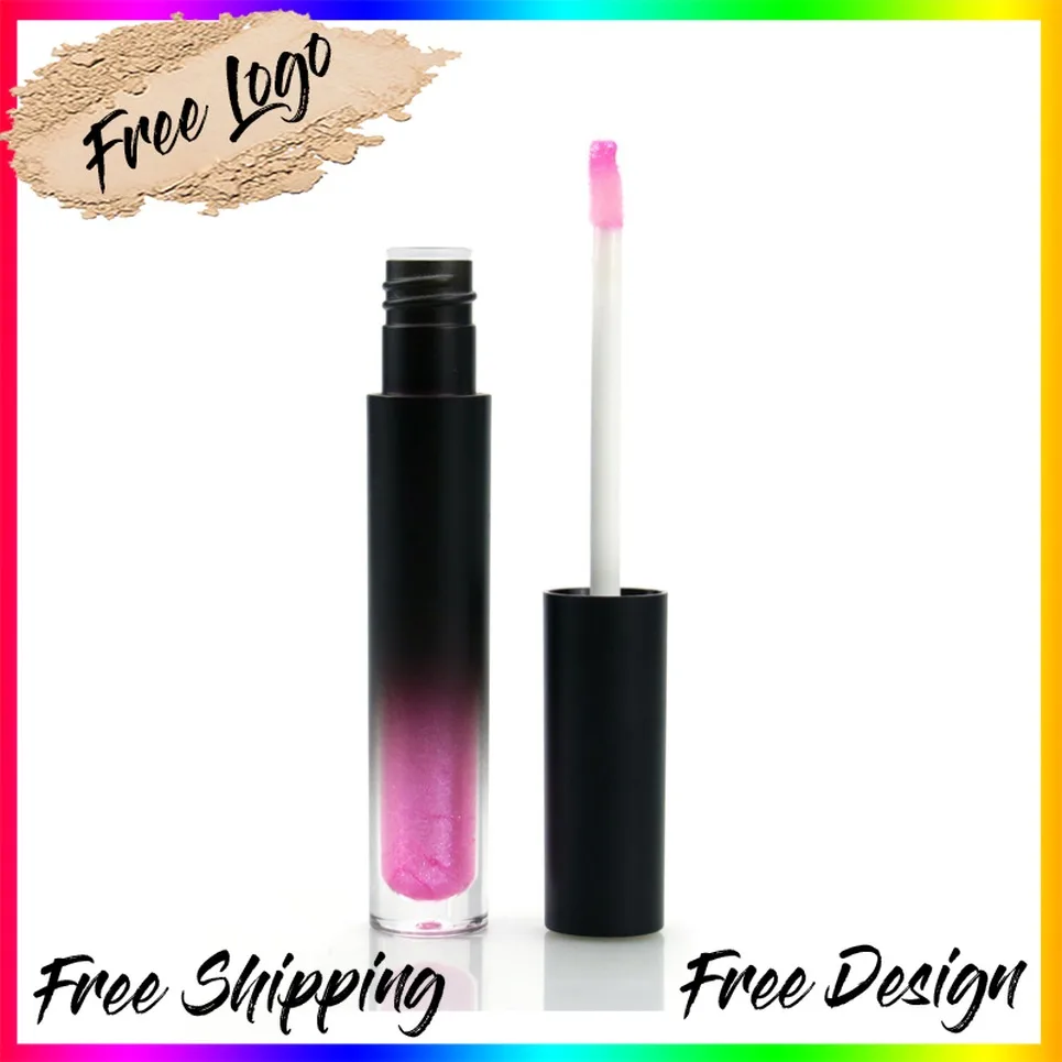 

Black Tube Lipgloss Private Label Clear Lip gloss Waterproof Matte Liquid Lipstick Custom Logo Makeup Wholesale P40