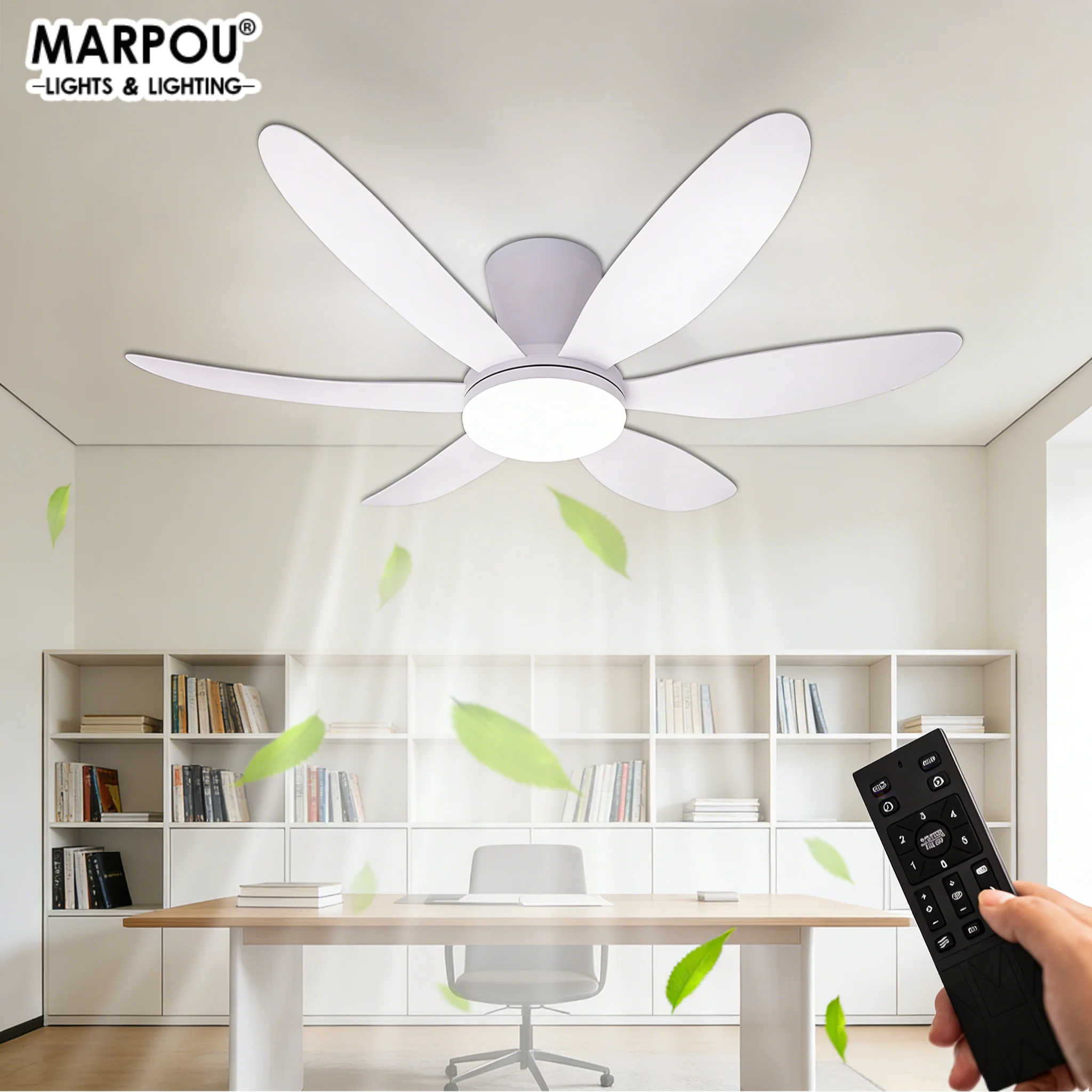 Minimalist Ceiling Fan Lamps 3/6 Blades Remote Control Modern  LED Ceiling Fans 6-speed 3 Colors Dimming Bedroom Dining Room