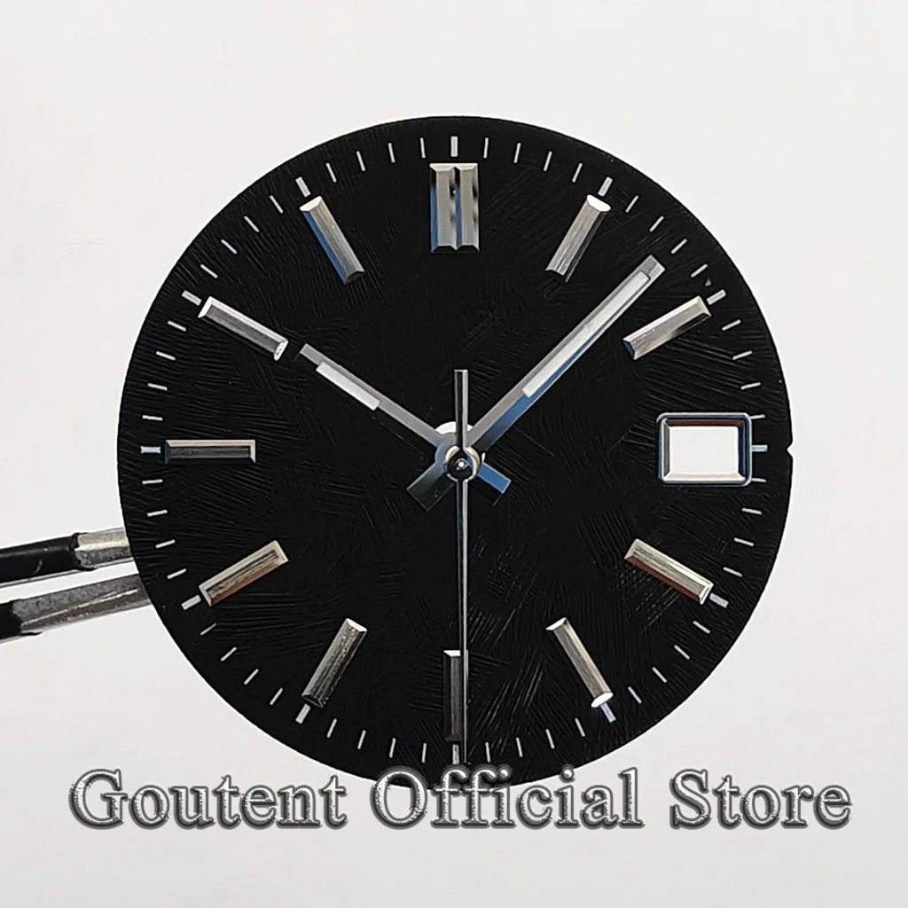 Goutent 28.5mm Textured Sterile Watch Dial Date Window Fit NH34 NH35 Automatic Movement Watch Mod Replacement Repair Accessories