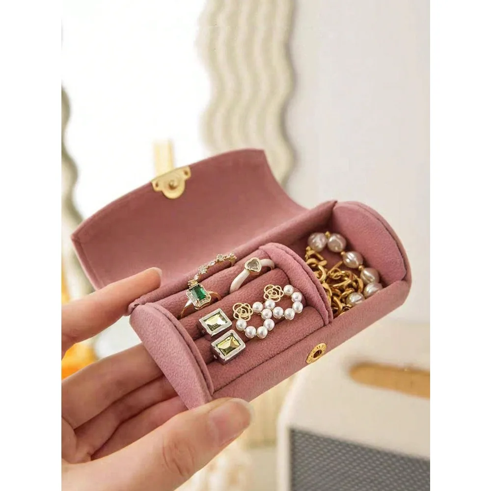 

1pc Compact & Elegant Jewelry Box For Earrings Rings Necklaces, Travel Jewelry Organizer Girlfriend Gifts Sun Travel Cool