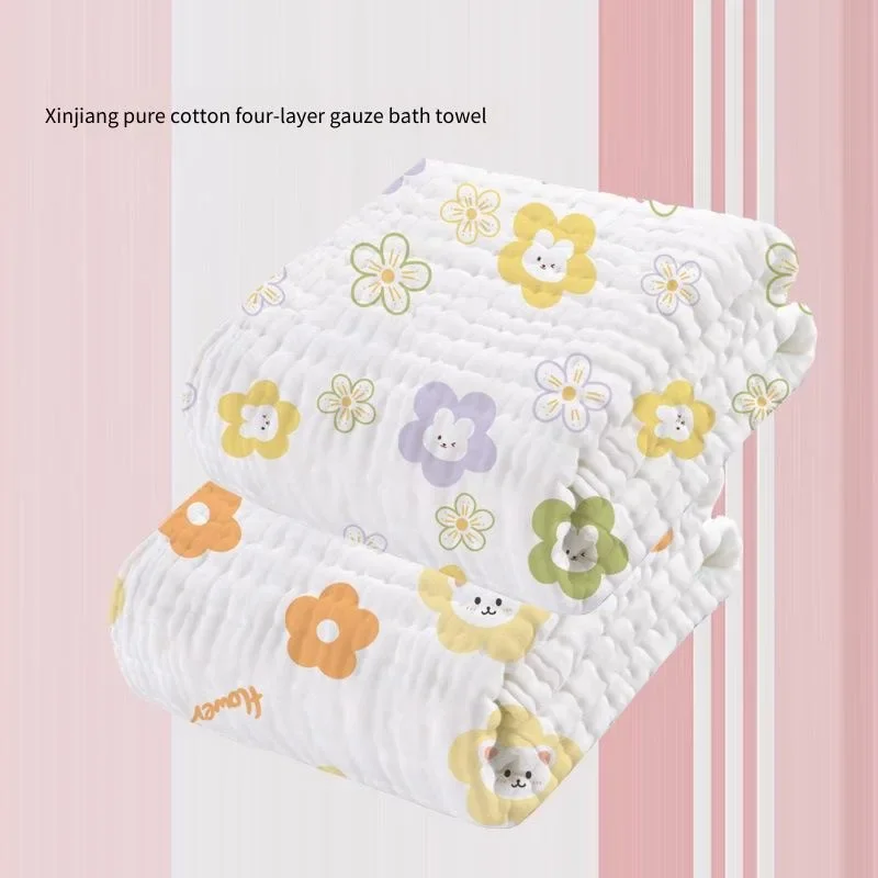 120x120 سنتيمتر شينجيانغ القطن الخالص الشاش منشفة استحمام الطفل-الكرتون الدافئة تنفس بطانية الاطفال القطن تكييف الهواء لحاف للرضع