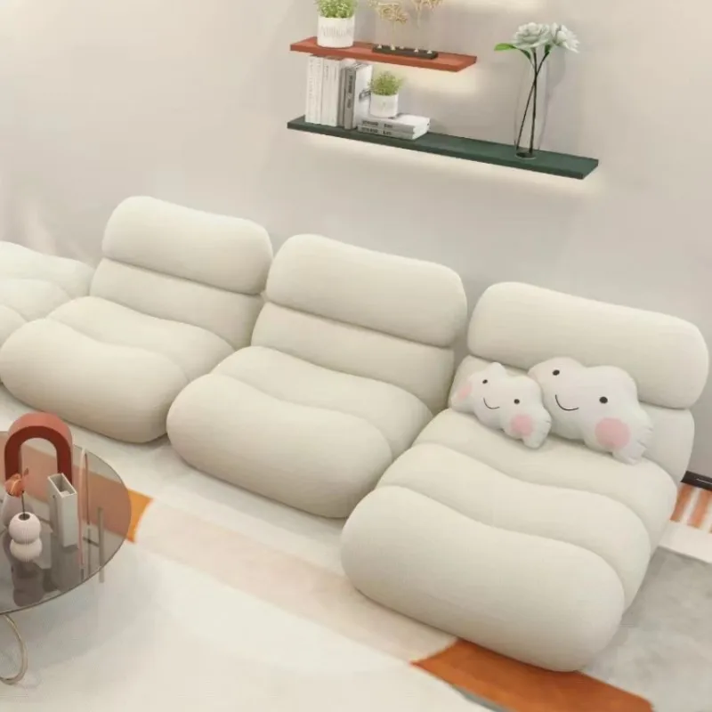 French retro, sugar cube sofa, large and small apartment, casual cream style, free combination sofa