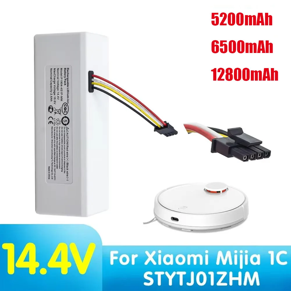 

14.4V 5200mAh/12800mAh P1904-4S1P-MM Battery For Xiaomi Mijia 1C STYTJ01ZHM Robot Vacuum Mop Cleaner Accessories Parts original