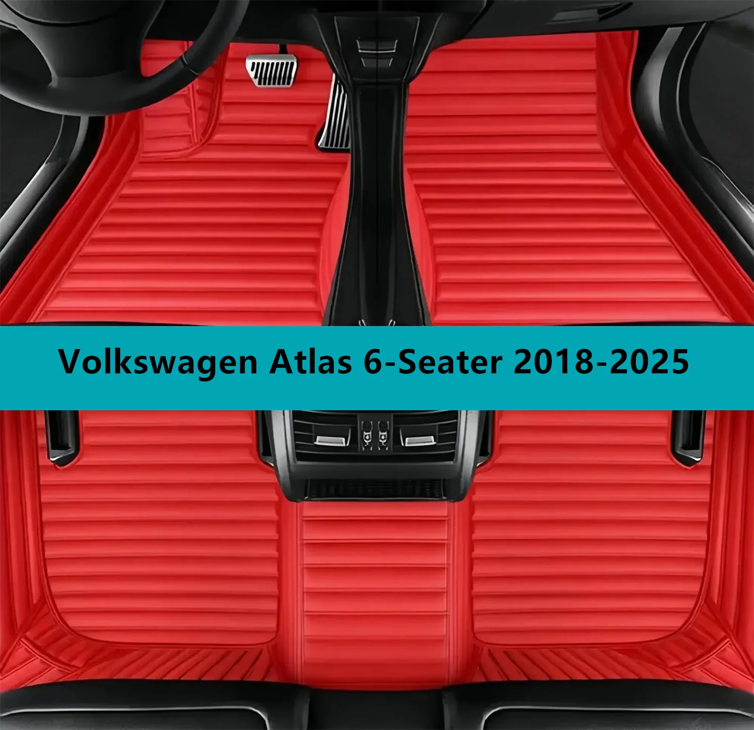 

Полный комплект автомобильных ковриков для Volkswagen Atlas 6-местный 2018-2025 Кожаные коврики для автомобилей Коврики Ковры Автомобильные