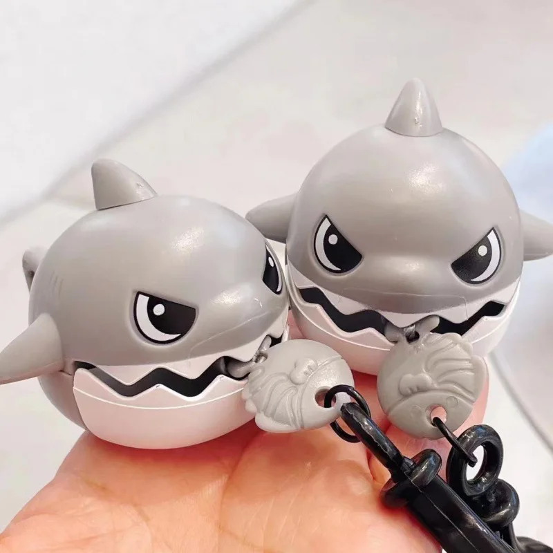 Nibbling Shark Keychain Big Fish Eat Small Fish Pull Line Nibbling Shark Keychain Fun Cartoon Keychain Small Gift Small Pendant